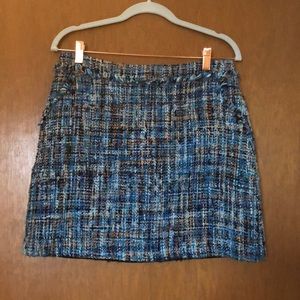 Blue tweed skirt